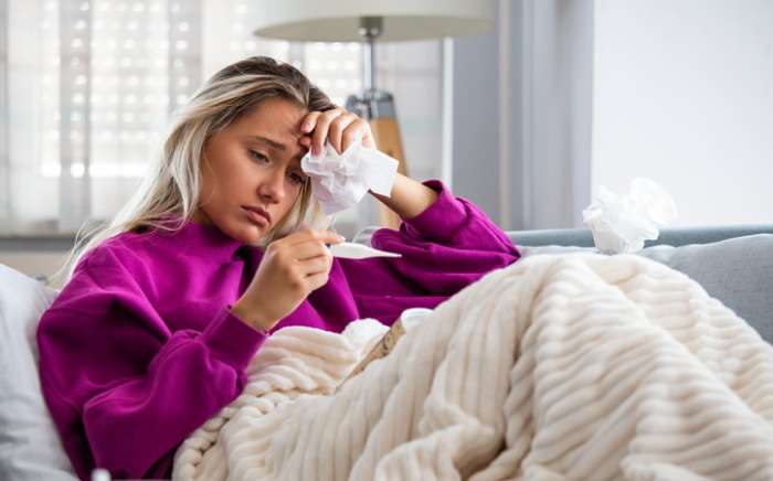 sickness seasonal virus problem concept woman being sick having flu picture id1175000095 1