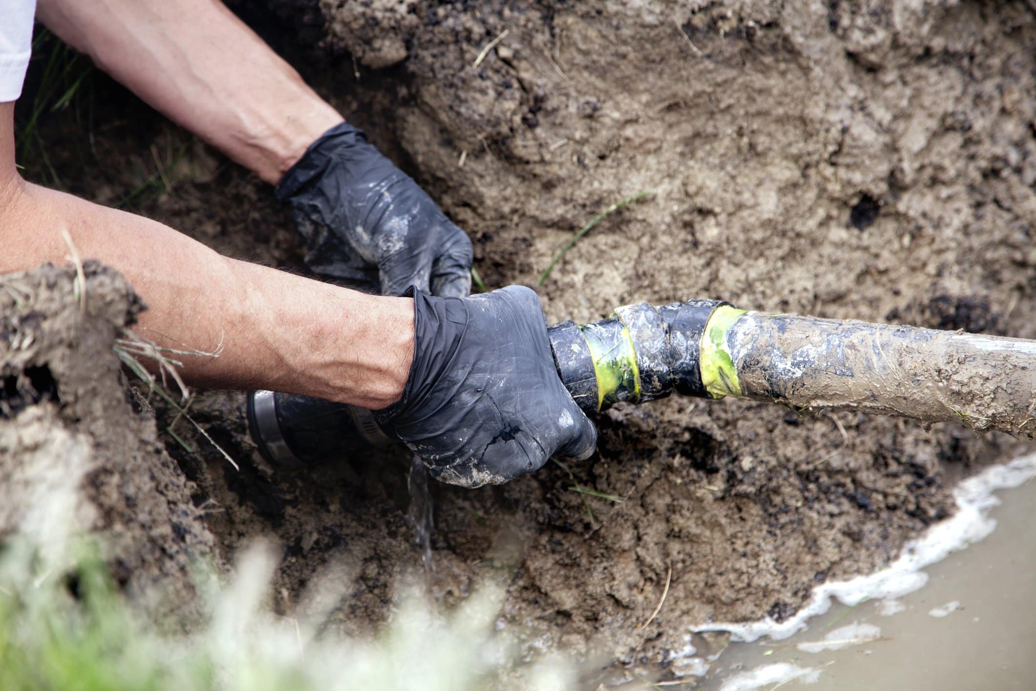 Repairing a Broken Sewer Pipe